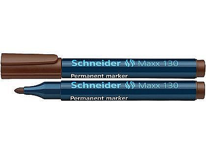 Rechizite școlare - Marker permanent 130 maro varf rotund 1-3mm schneider