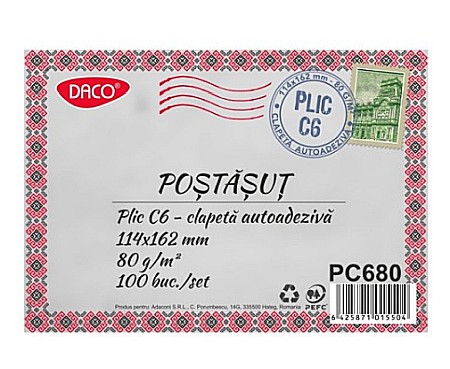 Promoții de Toamnă - Plic c6 set 100 daco pc680