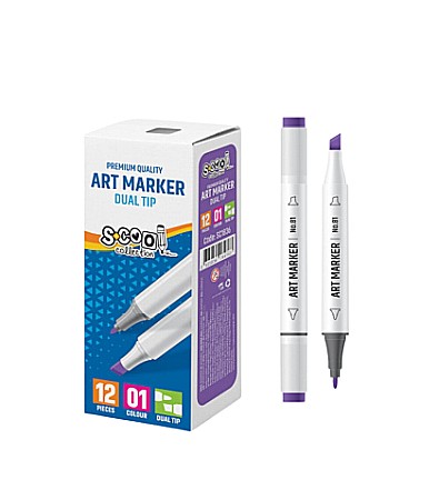 Rechizite școlare - Marker 2 capete 6mm/3mm violet sc1836