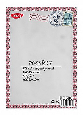 Birotică și accesorii birou - Plic C5 gumat 100/set Daco