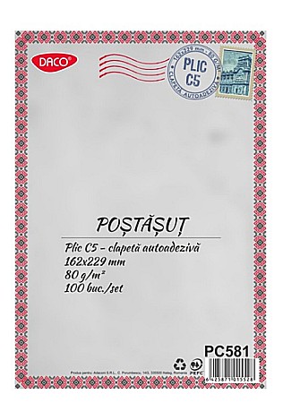 Birotică și accesorii birou - Plic c5 aa set 100 daco pc581