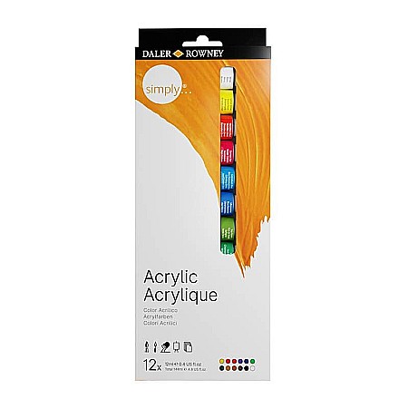 Culori acrilice - Set 12x12ml simply acrylic fl126500012