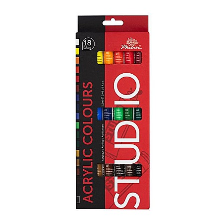Artă și creativitate - Culori acril set 18x12ml phoenix pa1812