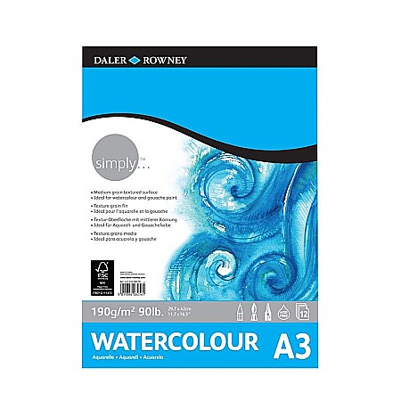 Blocuri și caiete desen artistic - Bloc simply watercolour 190g a3 fl431532300