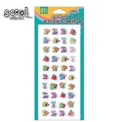 Artă și creativitate - Accesorii craft stickere 3d cifre s-cool sc2415