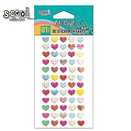 Artă și creativitate - Accesorii craft stickere 3d inimioare s-cool sc2413