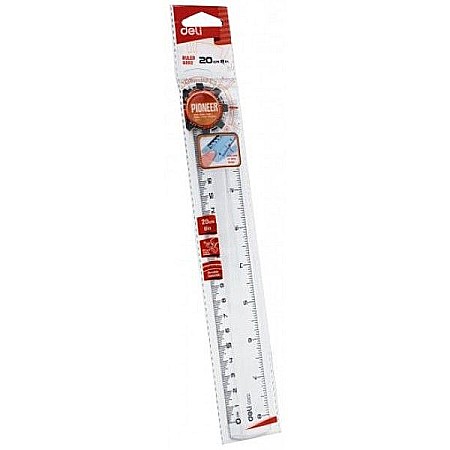 Rigle și Echere - Rigla 20cm Transparentă Deli DLEG00212