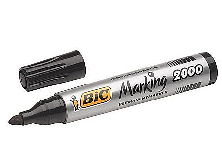 Birotică și accesorii birou - Marker permanent negru varf rotund 2000 BIC