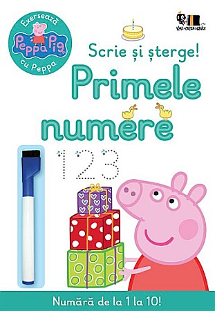 Cărți pentru copii - Peppa Pig – Scrie și șterge – Primele numere – Neville Astley Mark Baker
