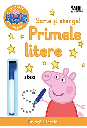 Cărți ilustrate și interactive - Peppa Pig – Scrie și șterge – Primele litere – Neville Astley Mark Baker