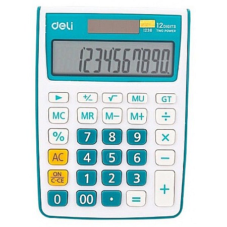 Instrumente și accesorii birou - Calculator birou 12dig alb-albastru 1238 deli dle1238b+++