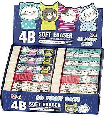 Rechizite școlare - Guma de sters alba, So many cats, dimensiune regular, M&G