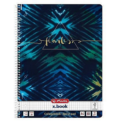 Caiete matematică - Caiet A4 80 file cu spira matematica New Batik Fearless Herlitz