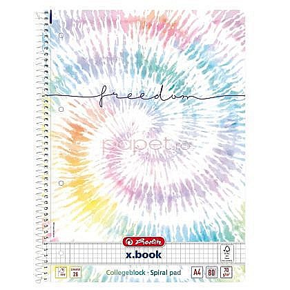 Caiete matematică - Caiet A4 80 file cu spira matematica Motiv New Batik Herlitz