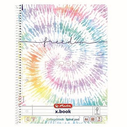 Rechizite școlare - Caiet A4 80 file cu spira dictando New Batik Freedom Herlitz