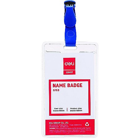 Ecusoane - Ecuson vertical cu clips 54x90 mm Deli