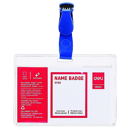 Ecusoane - Ecuson orizontal cu clips 90x54mm Deli
