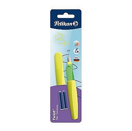 Rechizite școlare - Stilou Twist galben geon cu grip Pelikan