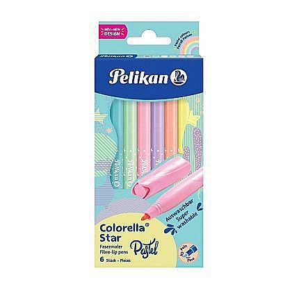 Instrumente de scris - Carioca Colorella Star C302 Pastel Set 6 Culori 822282