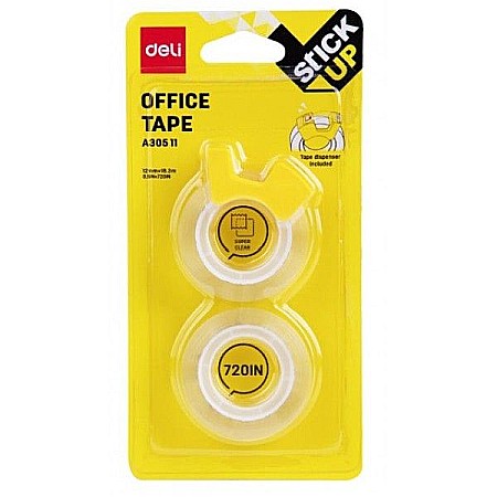 Instrumente și accesorii birou - Dispenser banda adeziva invisible 2*12mm*18.3 deli dlea30511