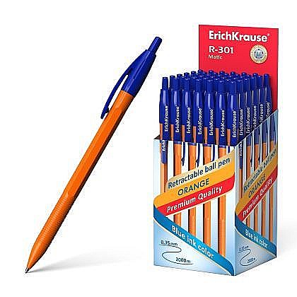 Birotică și accesorii birou - Pix cu mecanism 0.7 mm albastru R-301 Matic ErichKrause