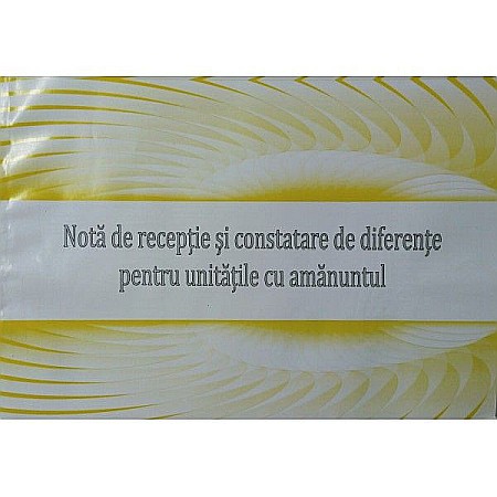 Tipizate și registre - Nota de receptie si constatare de diferente pentru unitatile cu amanuntul