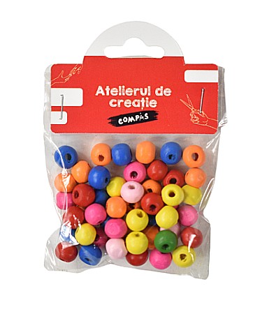 Artă și creativitate - Accesorii craft - bilute lemn color 50/set