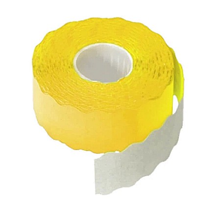 Etichete adezive - Etichete rola pret ondulate galbene Ecada