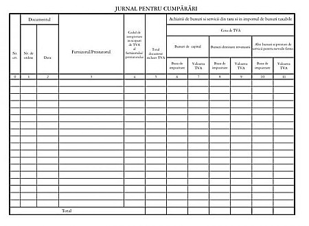 Tipizate și registre - Jurnal cumparari
