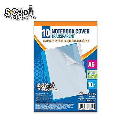 Rechizite școlare - Coperti caiet transparente a5 120mic 10/set sc143