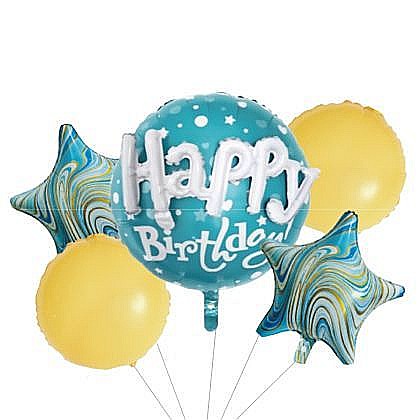 Baloane - Balon folie aluminiu happy b-day albastru tz-s5026