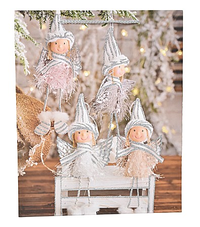 Accesorii pentru impachetat - Punga cadou hartie motive craciun 26*32*10cm e5480