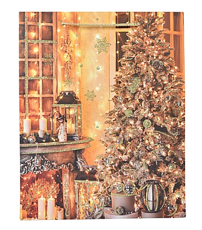 Accesorii pentru impachetat - Punga cadou hartie motive craciun 26*32*10cm e5524