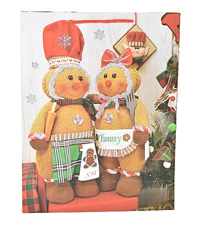 Accesorii pentru impachetat - Punga cadou hartie motive craciun 31*40*12cm e5481