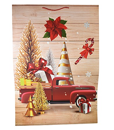 Accesorii pentru impachetat - Punga cadou hartie motive craciun 72*50*18cm e5514