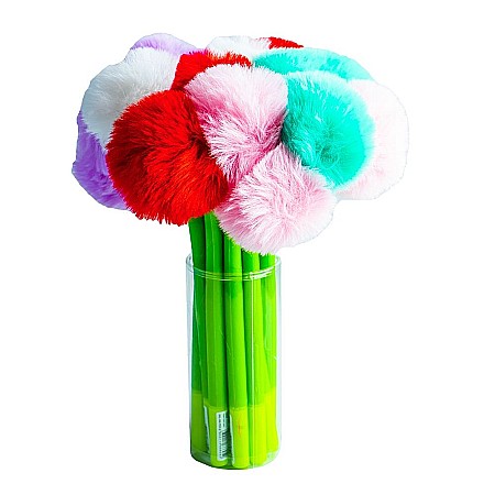 Pixuri - Pix cu gel 0.5 mm albastru Pom-pom diverse culori