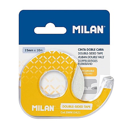 Benzi adezive și dispensere - Banda adeziva dubla 15/10 cu suport milan bwm10421