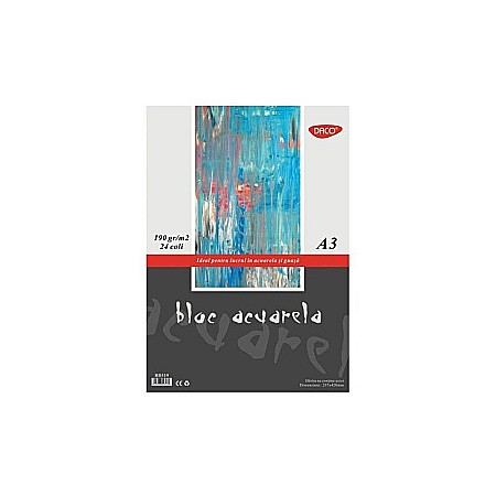 Blocuri și caiete desen artistic - Bloc a3 acuarela 190gr 24 file daco bd319
