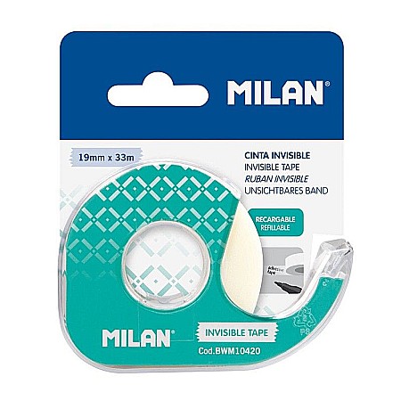 Benzi adezive și dispensere - Banda adeziva 19x33 invizibila cu suport milan bwm10420