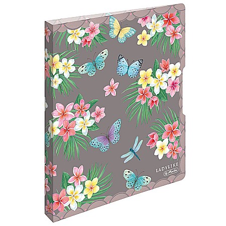 Bibliorafturi - Caiet mecanic A4 2 inele 16mm Ladylike butterflies Herlitz