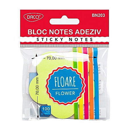 Papetărie și articole din hârtie - Bloc notes adeziv floare daco bn203