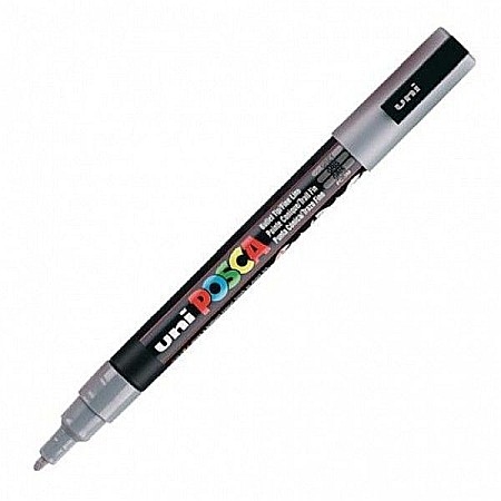 Promoții de Toamnă - Marker UNI Posca PC-3M varf rotund 0.9-1.3mm gri