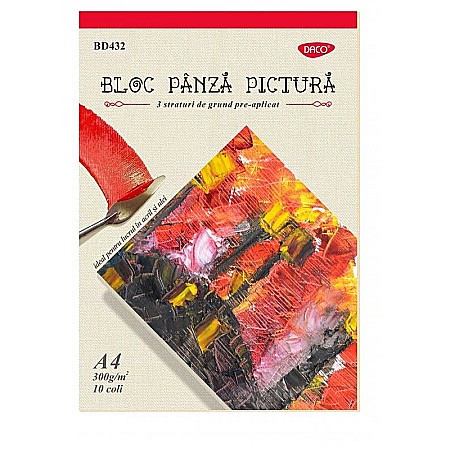 Blocuri și caiete desen artistic - Bloc a4 panza pictura 300g 10 coli bd432