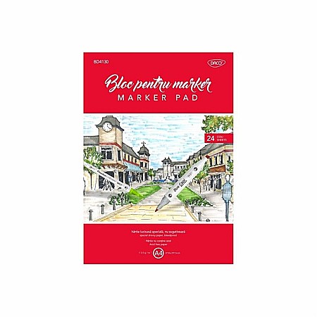 Blocuri și caiete desen artistic - Bloc a4 markere 130g 24 coli bd4130