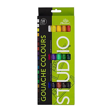 Artă și creativitate - Culori gouache set 18x12ml phoenix pg1812