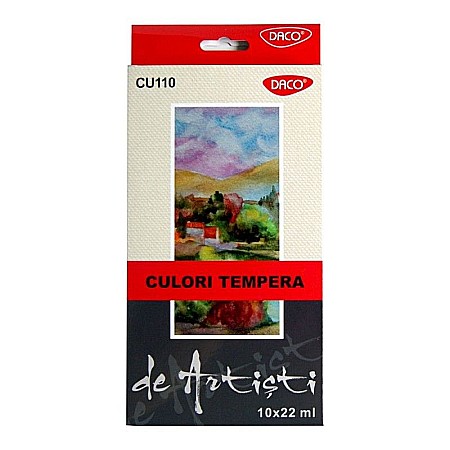 Acuarele școlare și Tempera - Culori tempera 10 culori 22ml Artist Daco