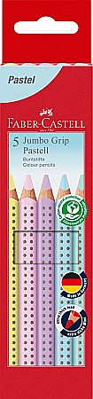 Rechizite școlare - Creioane colorate 5 culori pastel jumbo grip fc110991
