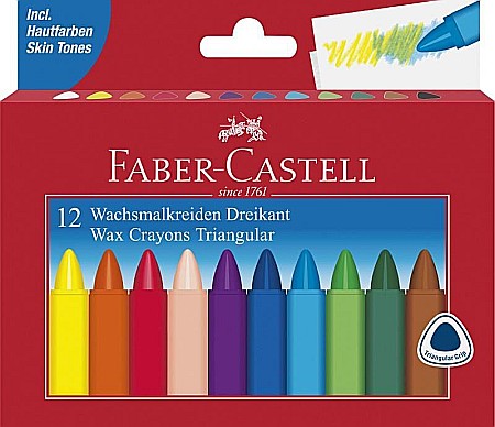 Creioane cerate - Creioane cerate triunghiulare 12 culori /set Faber-Castell