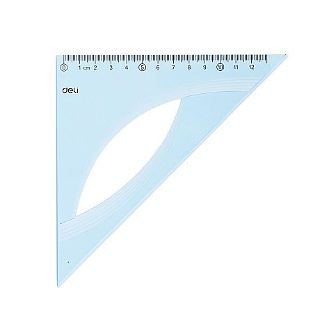 Rechizite școlare - Echer 12cm 45grade albastru transparent Deli