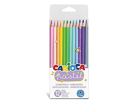Rechizite școlare - Creioane colorate carioca pastel 12/set skr191